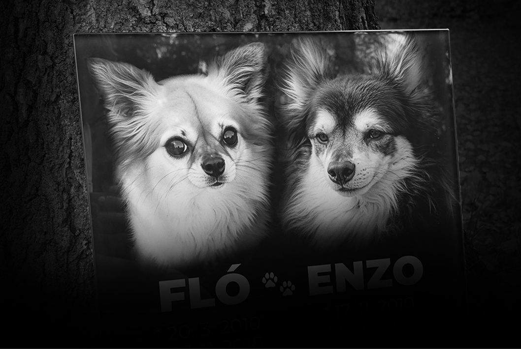 Skleněný náhrobek - Pomníky mazlíčků