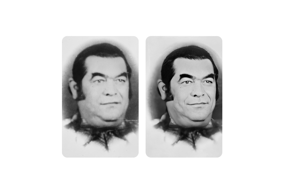 Skleněný náhrobek - Rekonstrukce fotografií