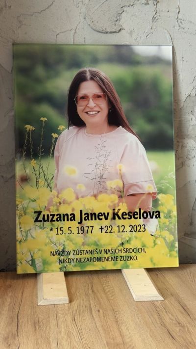 Fotografía en vidrio para tumba