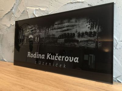 Placa de lápida de vidrio